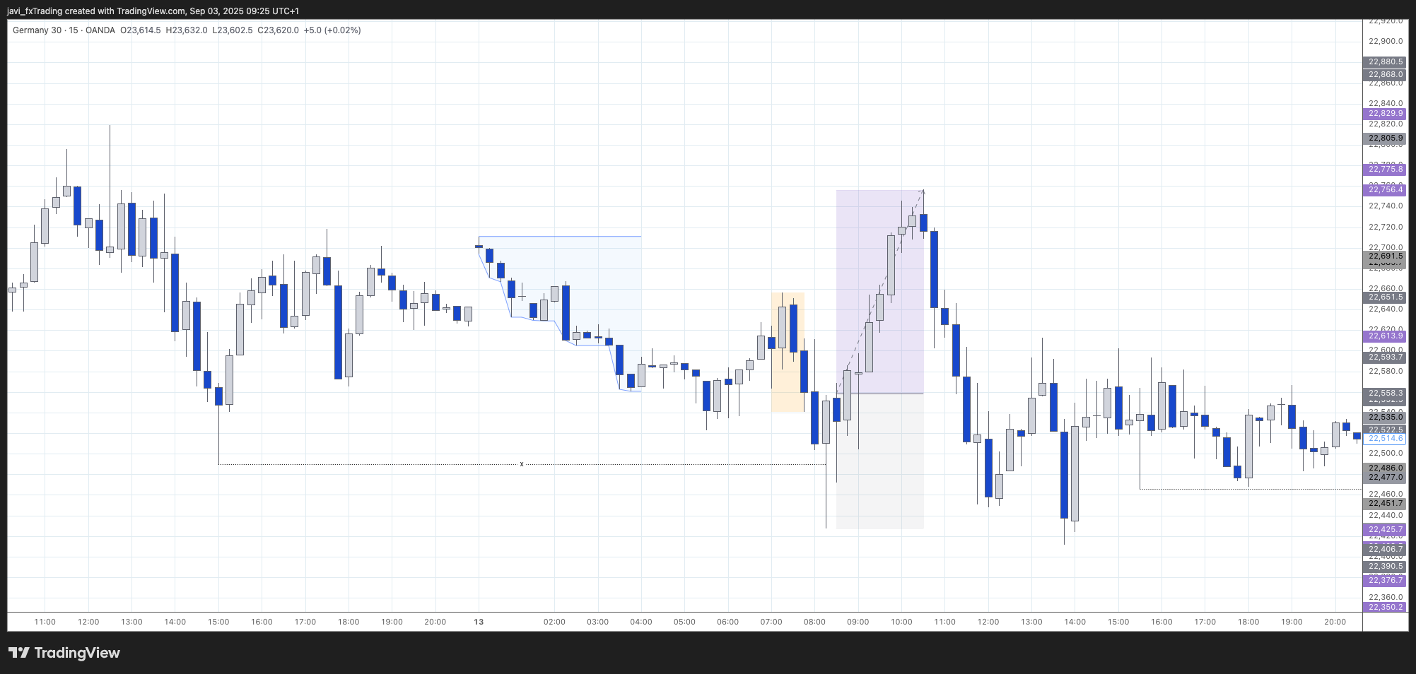 DAX - 13th of March 2025 - Liquidity sweep / Manipulation